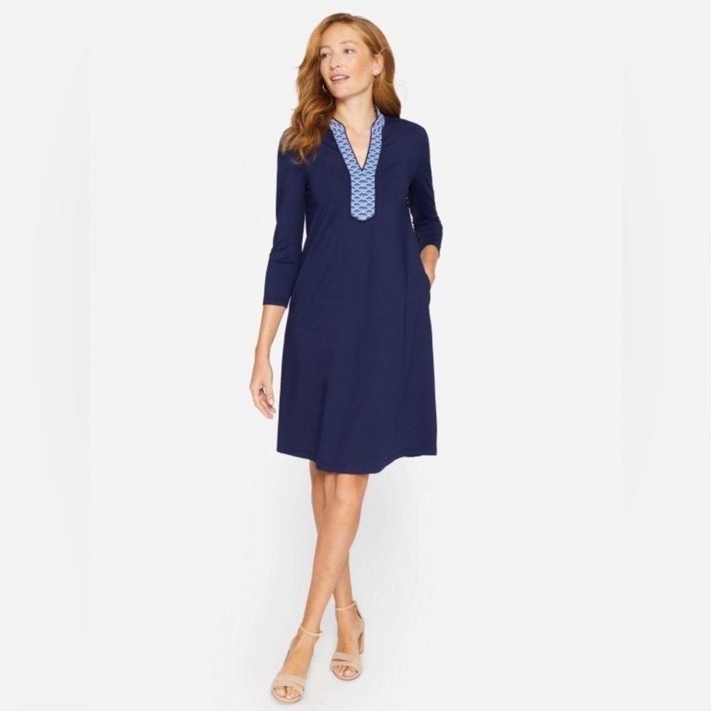 NWT J.McLaughlin Carmine Dress in Winter Navy XS Catalina Cloth